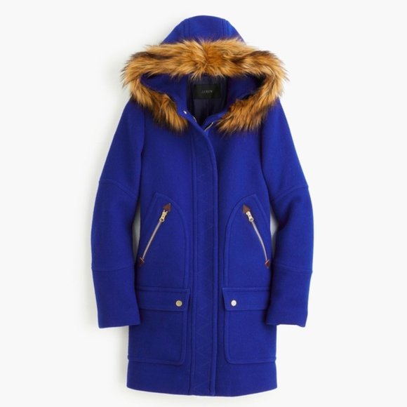 NWT.J. Crew Chateau Parka Brunswick Blue SZ 0